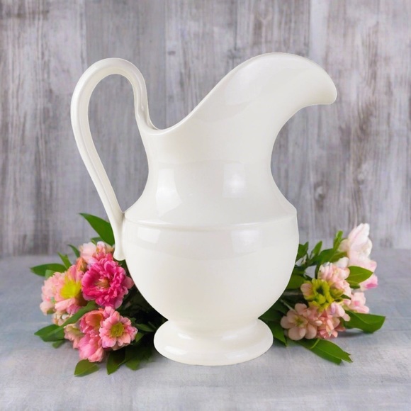 NWOT! Handmade Aviary Stoneware Pitcher No. 1 - Glossy Creamware / Flower Vase